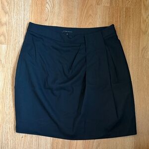 Theory Black Draped Front Mini Skirt